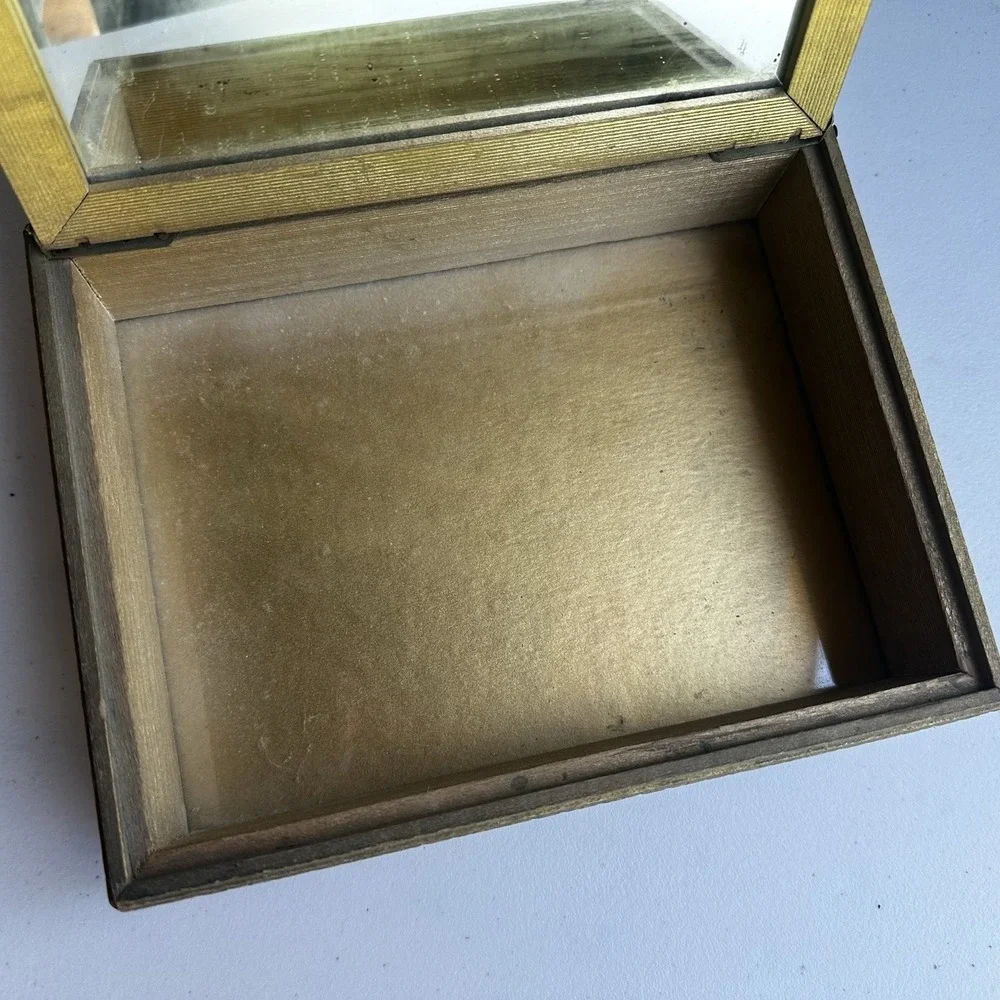 Vintage Wooden Jewelry Trinket Dresser Picture Frame Box Ornate Victorian Rococo